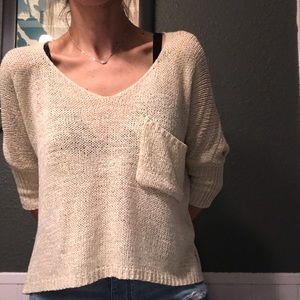Cropped Woven Sweater